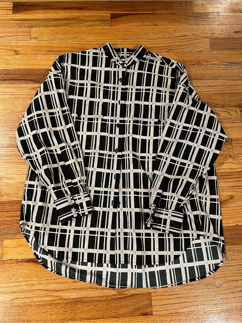 Kasmaria S grid print oversized shirt